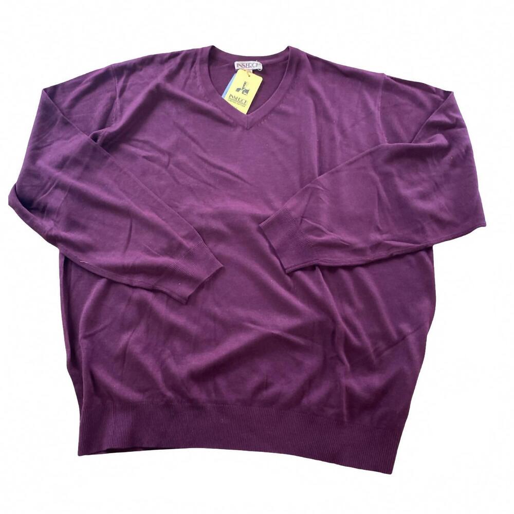 NEW INSERCH men's v-neck sweater in burgundy